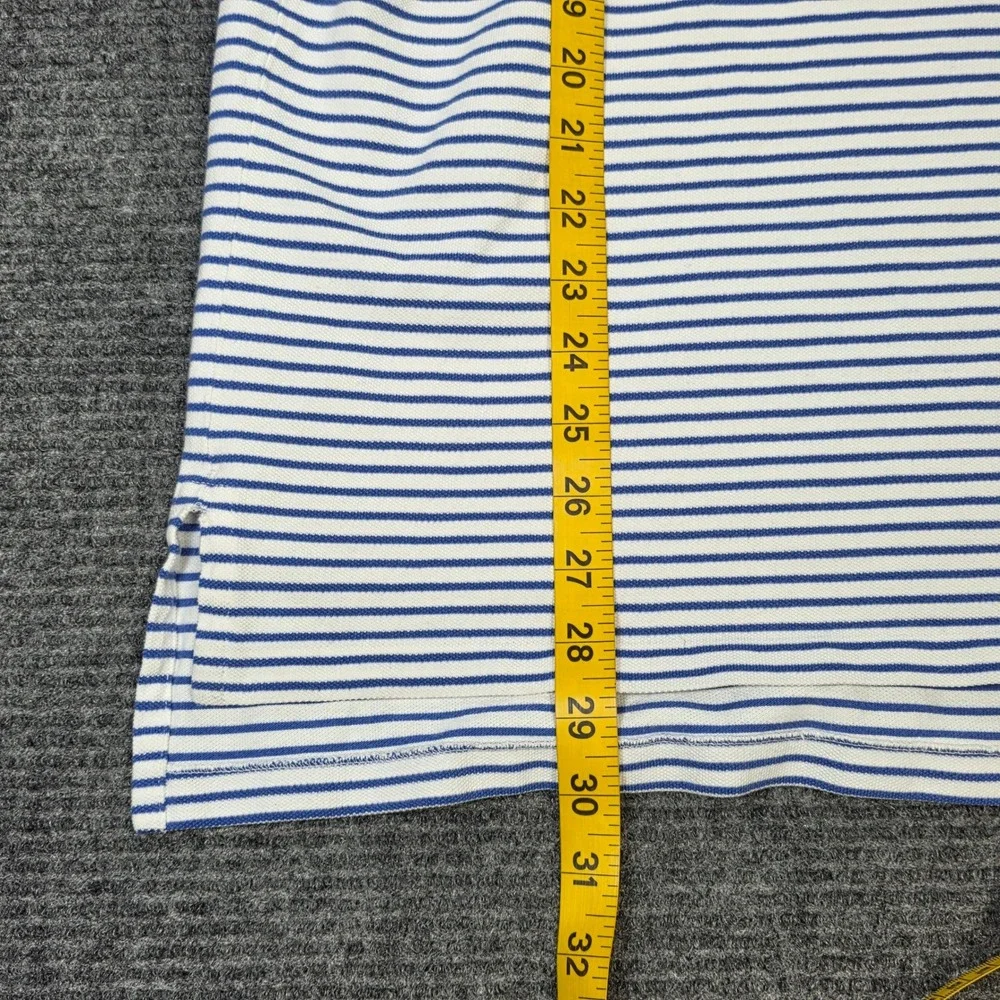 Vintage Polo Ralph Lauren Polo Shirt Men's Size XL Blue White Striped Cotton